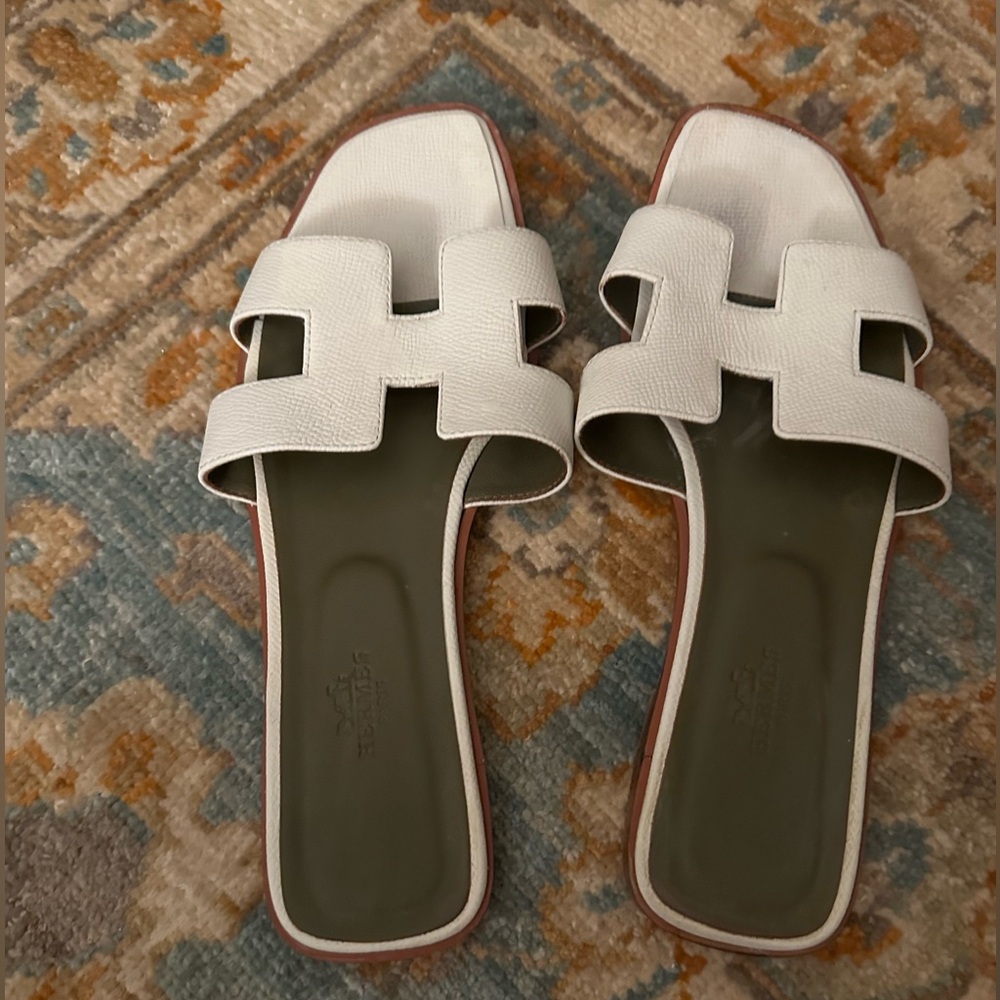Hermes White Sandals